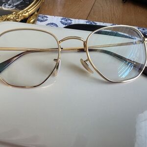 RayBans Gold Frame Round Aviator Glasses
